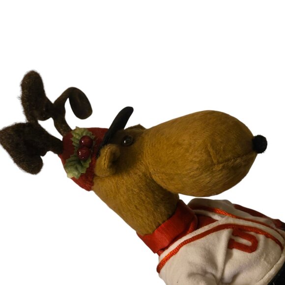 Baseball Reindeer Figurine with Wooden Doll Chair Christmas Sports Decor 15 Inch - Picture 13 of 16